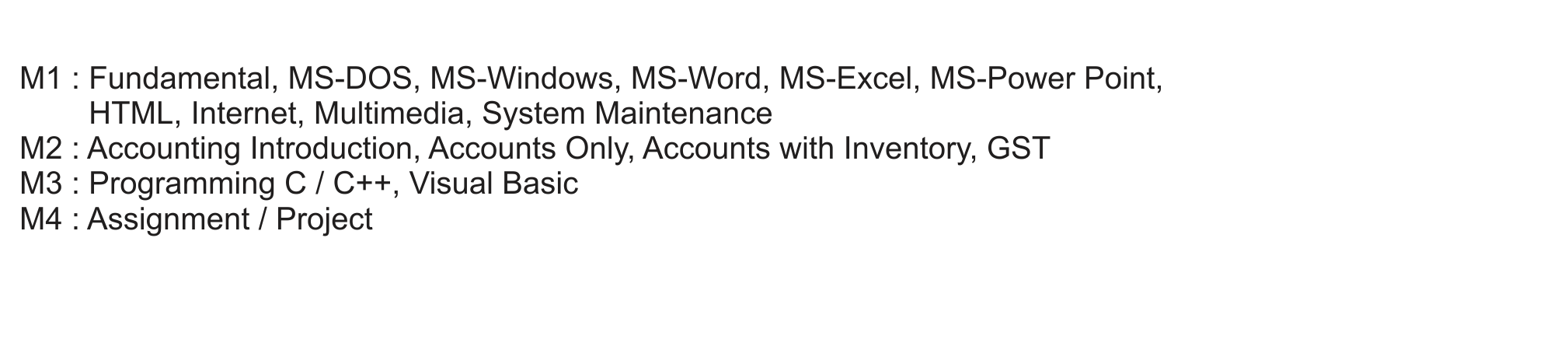 Advance Diploma in Information Technology