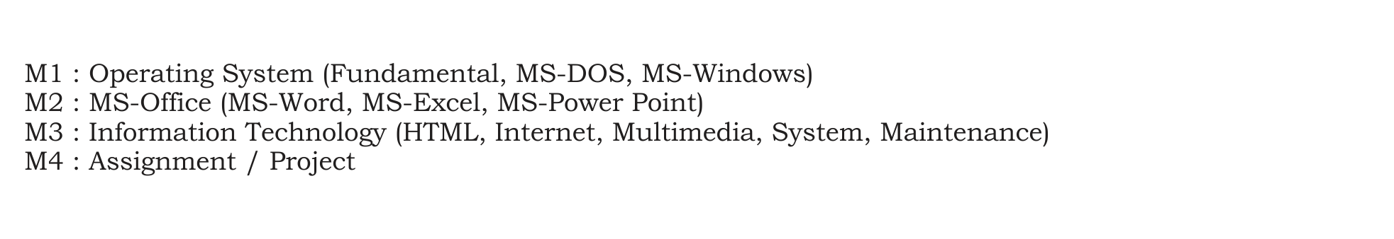 Diploma in Computer Application